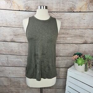 Lou &‎ Grey Tank Top Sleeveless Olive Green Casual Basic Top Size S